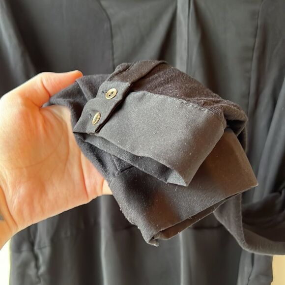 dynamite Black V Neck Sheer Top Size large - Picture 7 of 14